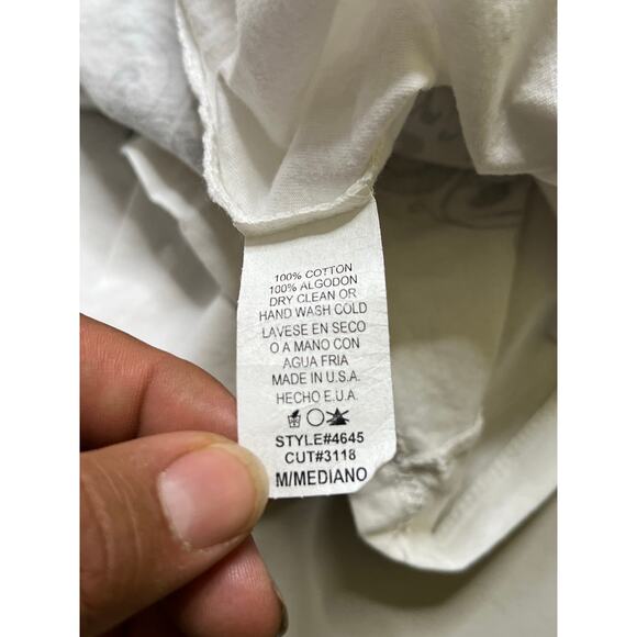 Vocal Women’s Fleur de Lis Rhinestone Long T-Shirt Made in USA White Size Medium - Picture 3 of 9